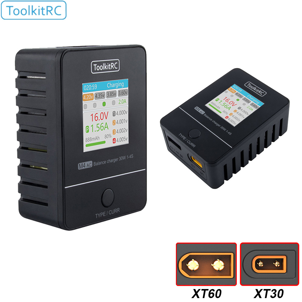 Fpv Drone Charger - Toolkitrc M4ac 30W Lipoleven Lihv Compacte